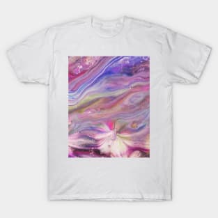 Flowers in Space Abstract Acrylic T-Shirt